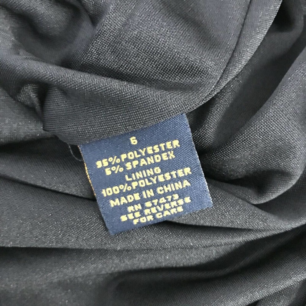 Just...Taylor Women's Sleeveless V Neck Ruffle Knit Dress Sz 6 Black Stretch - Picture 7 of 7